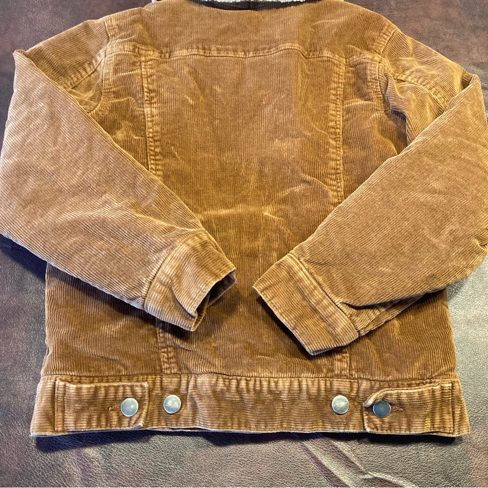 Chestnut Brown Shearling Lined Corduroy Work Coat - Picture 7 of 8